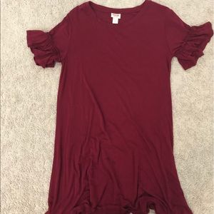 Maroon T-shirt dress